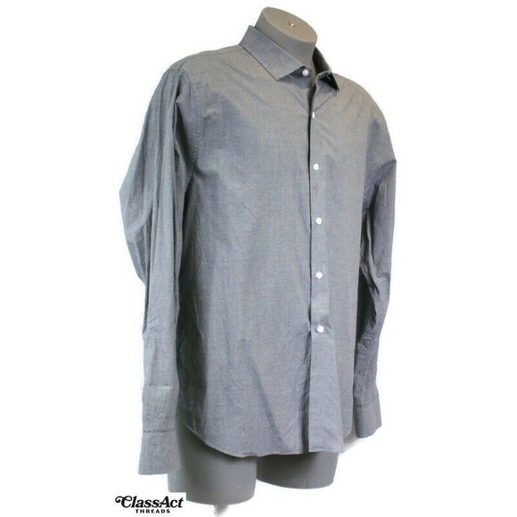 Bonobos Shirt Mens Slim Fit Button-Up Long Sleeve Gray Houndstooth Sz XXL - Picture 1 of 5